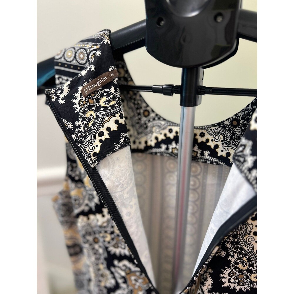 J. McLaughlin Black & Tan Patterned Dress in Great Condition! Size Medium - Picture 8 of 11